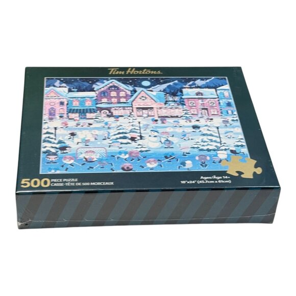 Tim Hortons A Snowy Timbits Night 500 Piece Jigsaw Puzzle 18 x 24 New Sealed - Picture 8 of 9